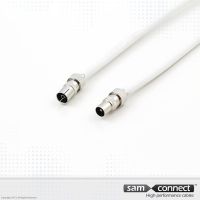 Câble coaxial RG 6, connecteurs IEC, 1.5 m, m/f