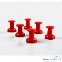 Punaises Jumbo magnétiques rouges 6 pcs.