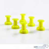 Punaises Jumbo magnétiques jaunes 6 pcs.