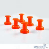 Punaises Jumbo magnétiques oranges 6 pcs.