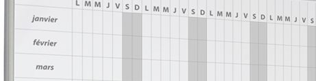 Calendrier planning et éphéméride GENERIQUE Tableau blanc